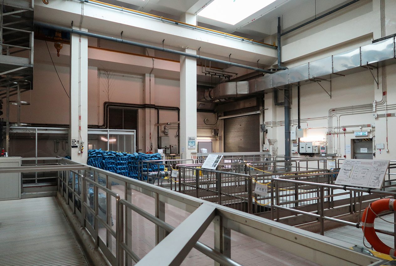 Interior of a modern flood-water pumping station
